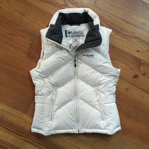 Columbia Women's White Down Puffer Vest, Small